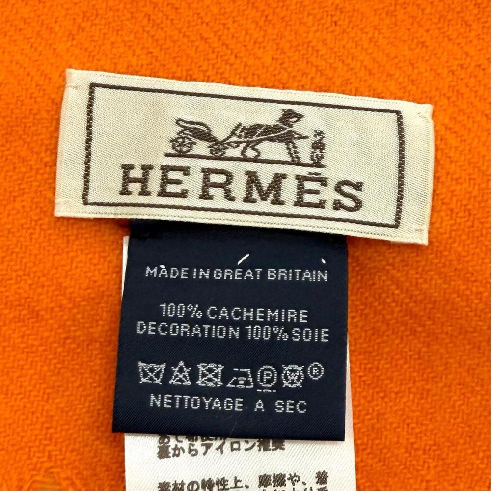 HERMES Authentic Orange Scarf - Picture 7 of 11